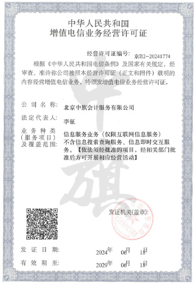 增值電信業(yè)務許可證