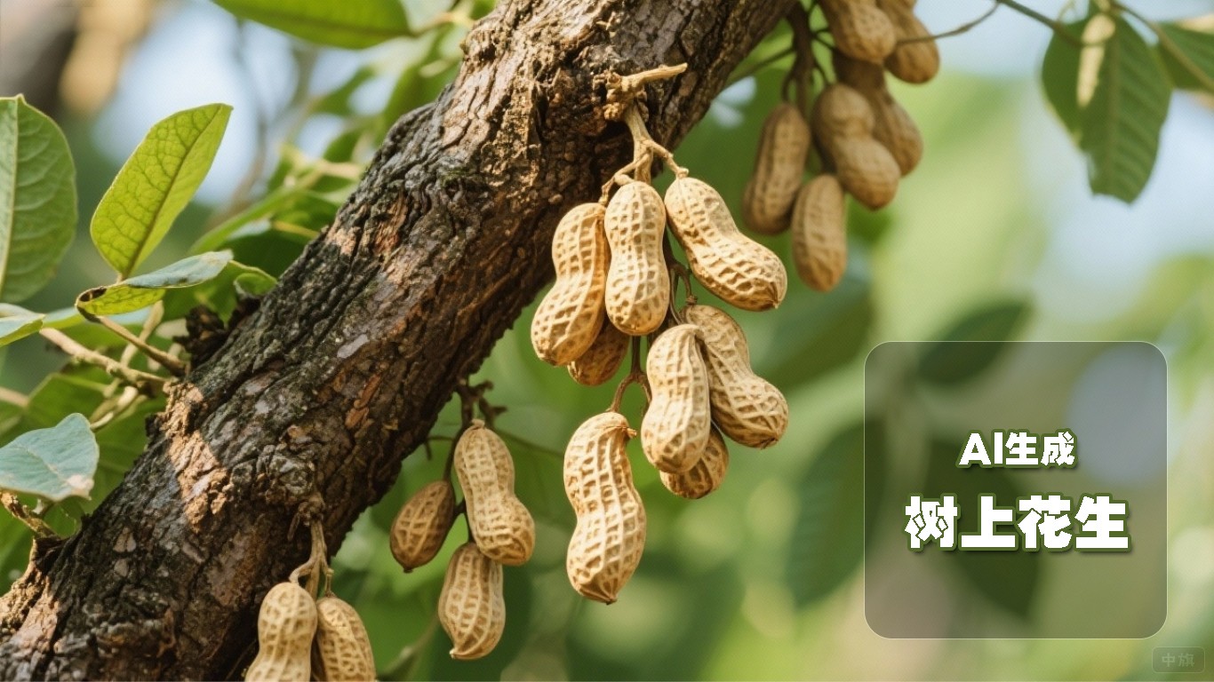 AI生成的樹上花生