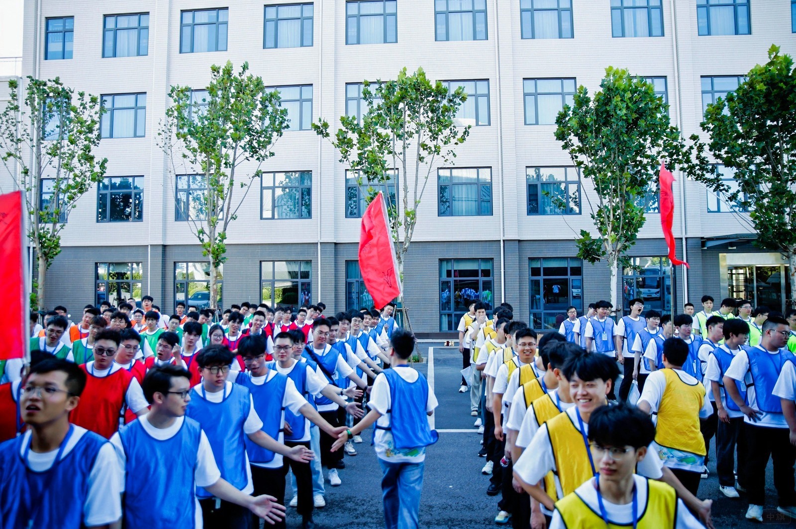 正在進(jìn)行拓展活動的員工們