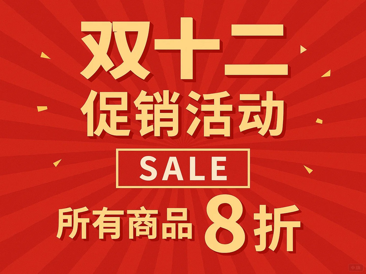 雙十二促銷活動所有商品8折 做的海報(bào)