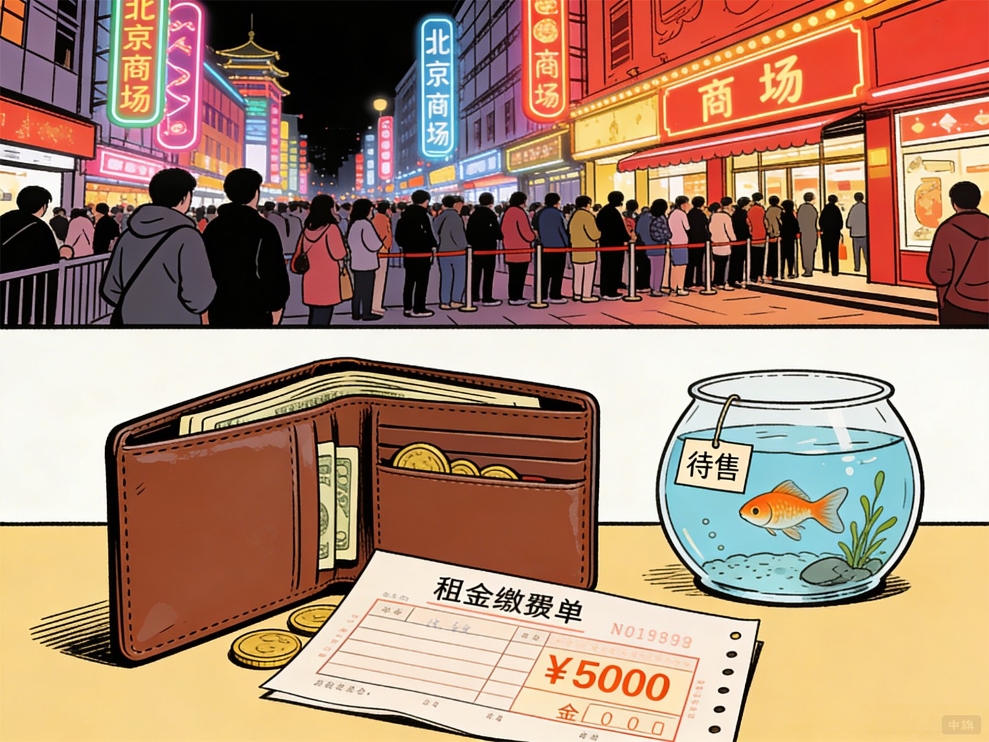 北京商場內寸土寸金，商鋪租金水漲船高