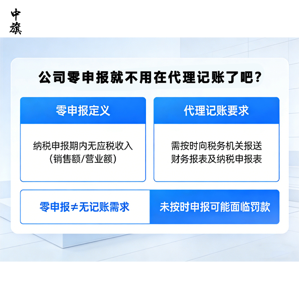 公司零申報(bào)就不用在代理記賬了吧？