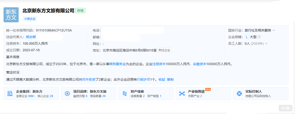 北京新東方文旅有限公司