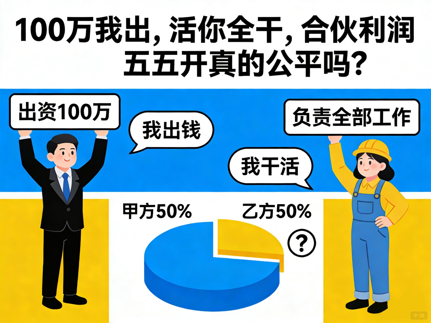 100萬我出，活你全干，合伙利潤五五開真的公平嗎？