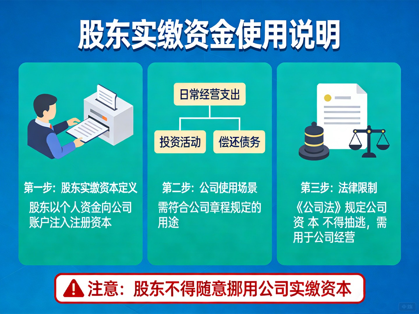 股東實(shí)繳資金使用說(shuō)明